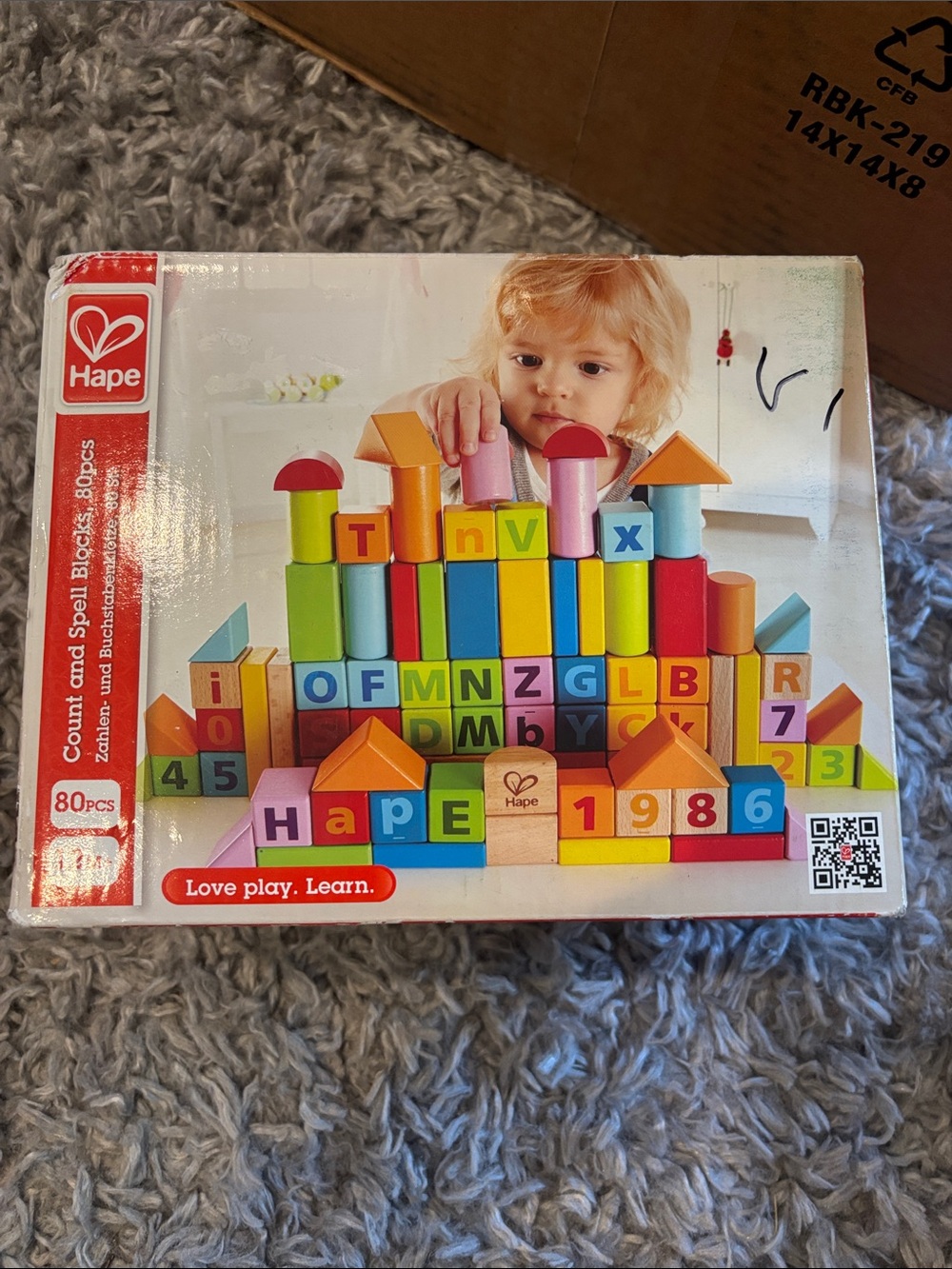 Hape Kids Wooden Building Blocks Set of 80. New